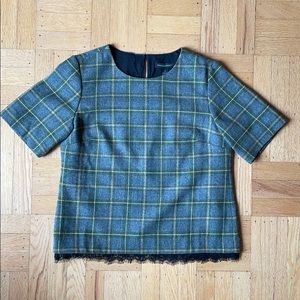 Banana Republic Wool Lace Top Gray Green Yellow